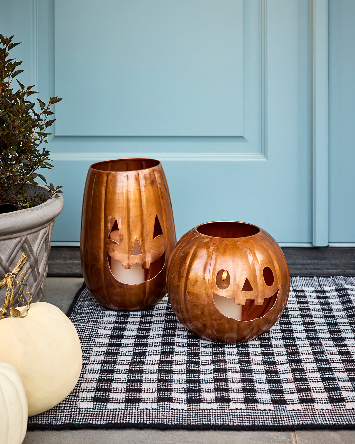 McGee & Co Metal Jack-O-Lantern Hurricane