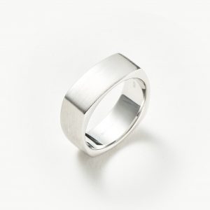 Missoma Mens Engravable Matte Wide Ring | Sterling Silver