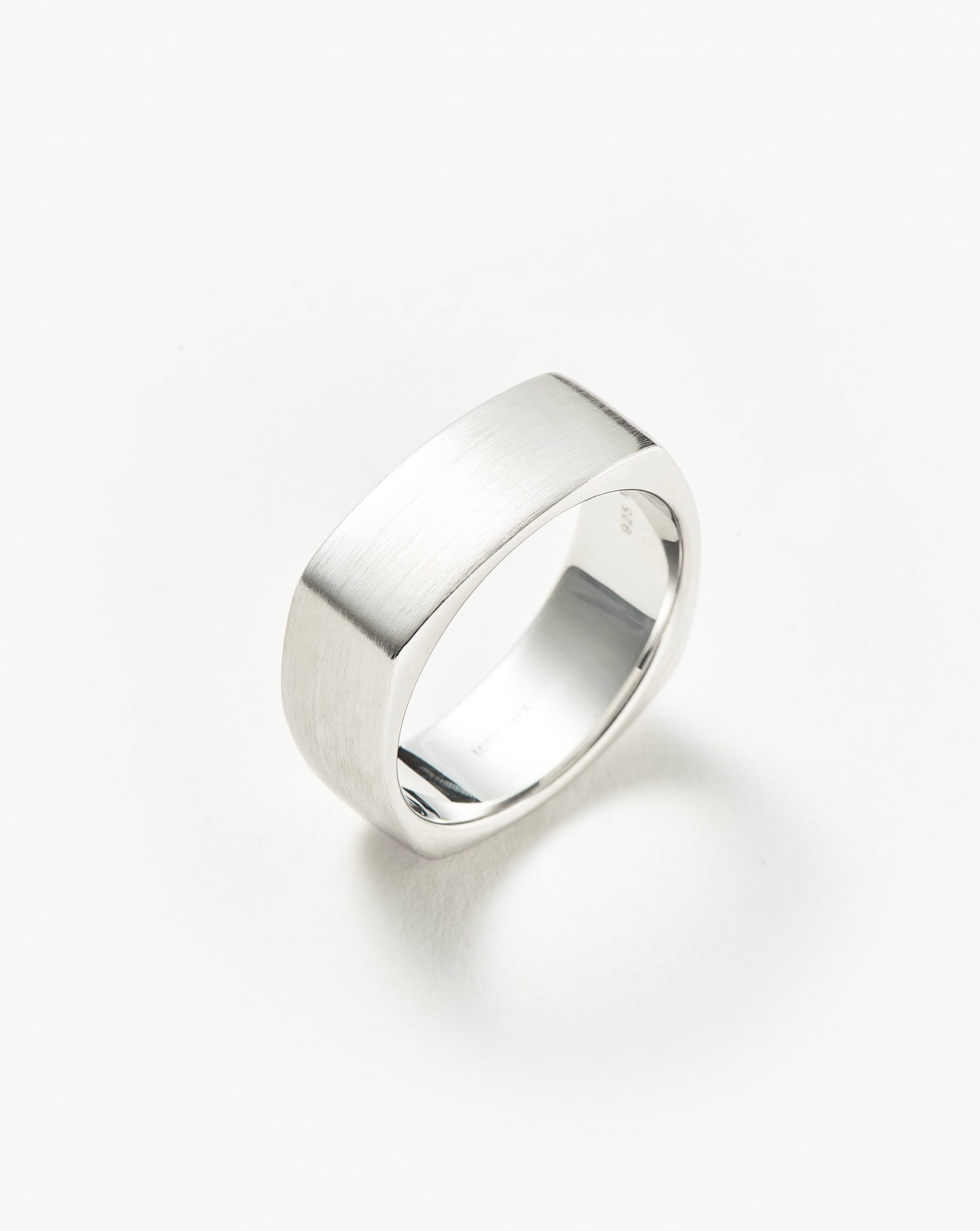 Missoma Mens Engravable Matte Wide Ring | Sterling Silver