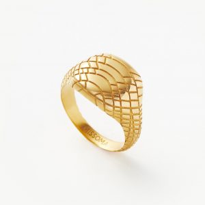 Missoma Serpent Textured Signet Ring | 18ct Gold Plated