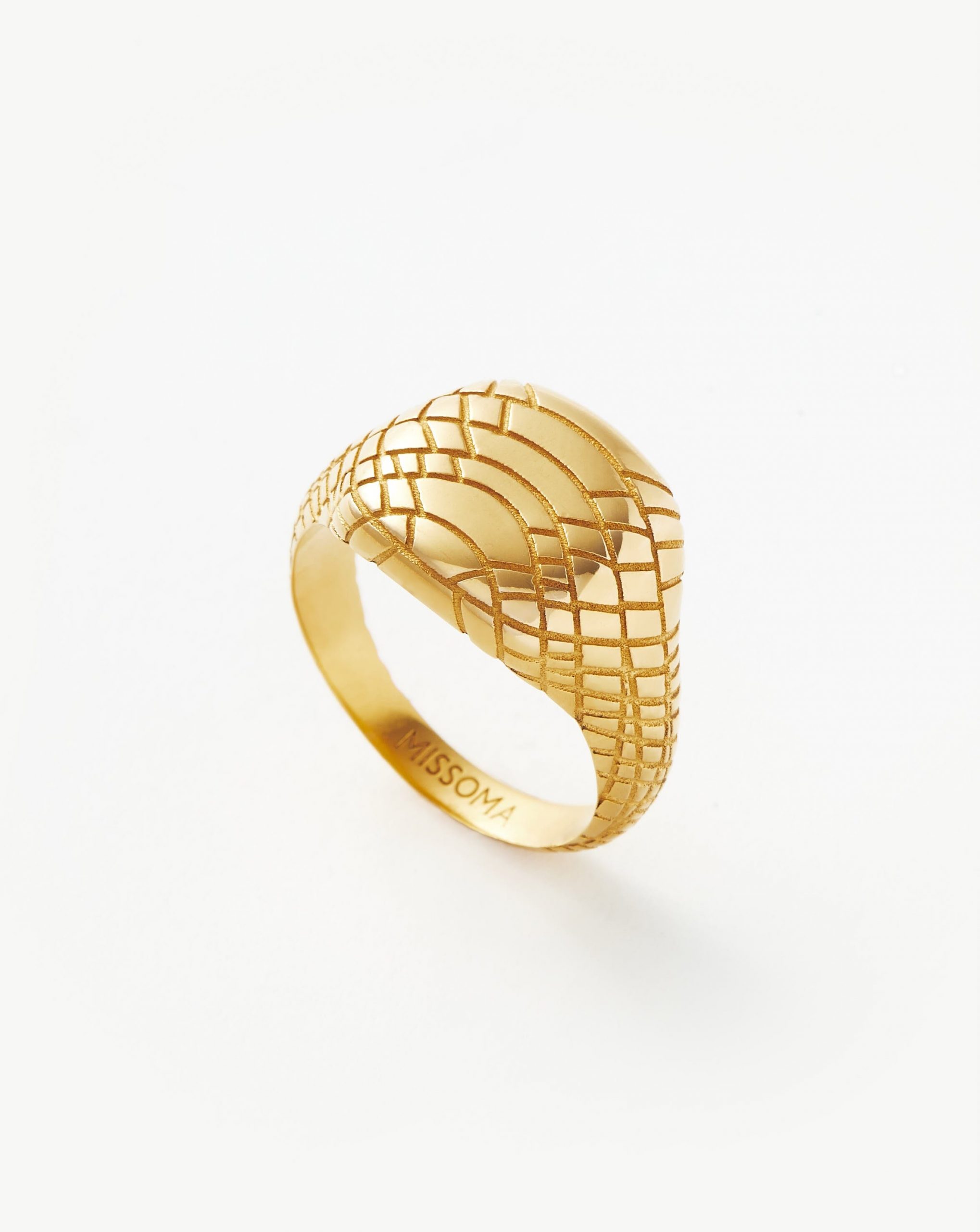 Missoma Serpent Textured Signet Ring | 18ct Gold Plated