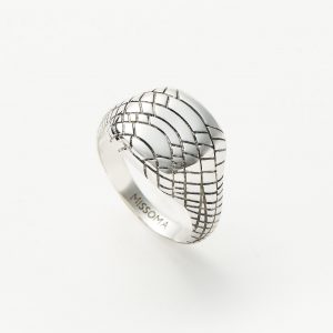 Missoma Serpent Textured Signet Ring | Silver Plated