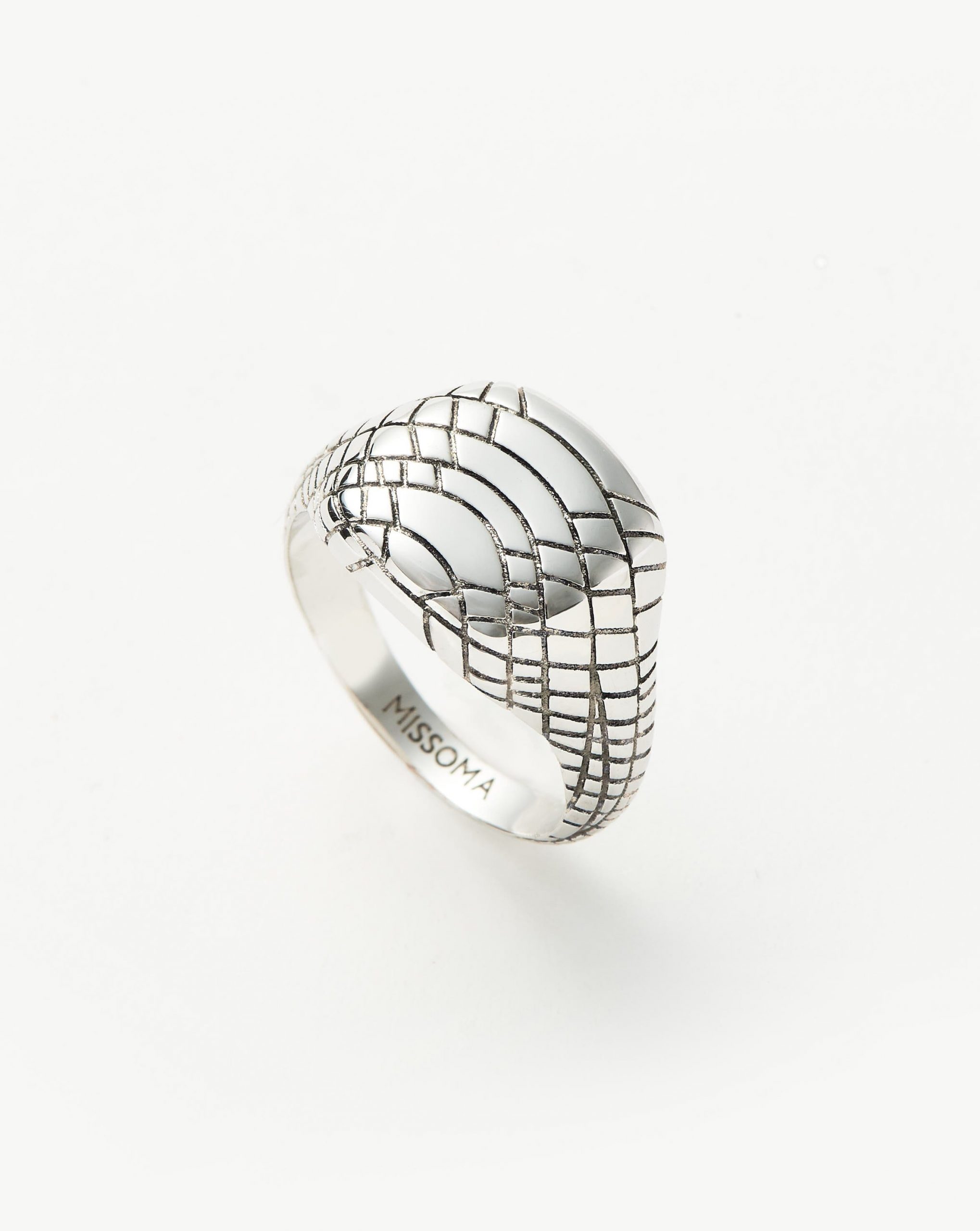 Missoma Serpent Textured Signet Ring | Silver Plated