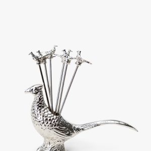 McGee & Co Stainless Steel Pheasant Appetizer Picks (Set of 7)