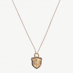 Missoma Harris Reed Solid Gold Shield Necklace |