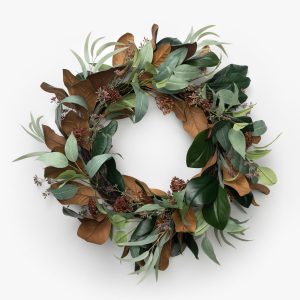McGee & Co 24" Magnolia & Eucalyptus Faux Wreath