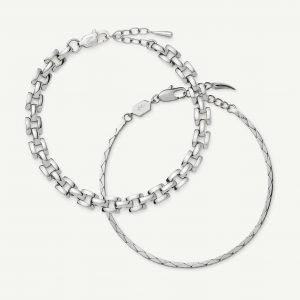 Missoma The Timeless Bracelet Set | Sterling Silver/Platinum Plated