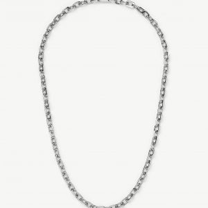 Missoma Square Paperclip Chain Necklace | Platinum Plated