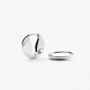Missoma Pebble Hinged Hoop Earrings | Platinum Plated