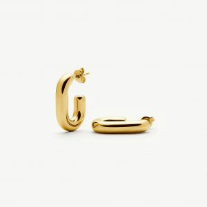 Missoma Chubby Oval Small Hoop Earrings | 18ct Gold Plated