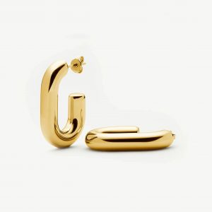 Missoma Chubby Oval Medium Hoop Earrings | 18ct Gold Plated