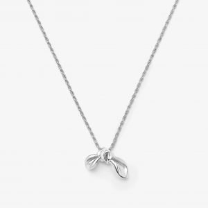 Missoma MARKGONG Bow Pendant Necklace | Silver Plated