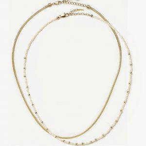 Missoma The Everyday Pearl Necklace Set | 18ct Gold Plated/Pearl
