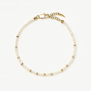 Missoma Micro Pearl Beaded Bracelet | 18ct Gold Plated/Pearl