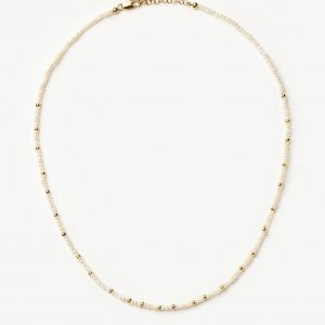 Missoma Micro Pearl Beaded Necklace | 18ct Gold Plated/Pearl