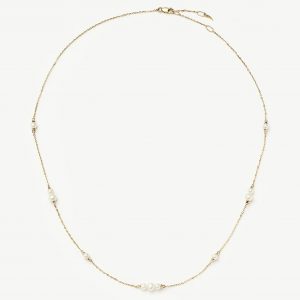 Missoma Solid Gold Pearl Chain Necklace | 14ct Solid Gold/Pearl