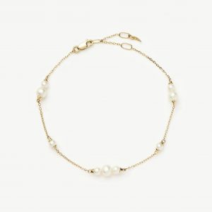 Missoma Solid Gold Pearl Chain Bracelet | 14ct Solid Gold/Pearl