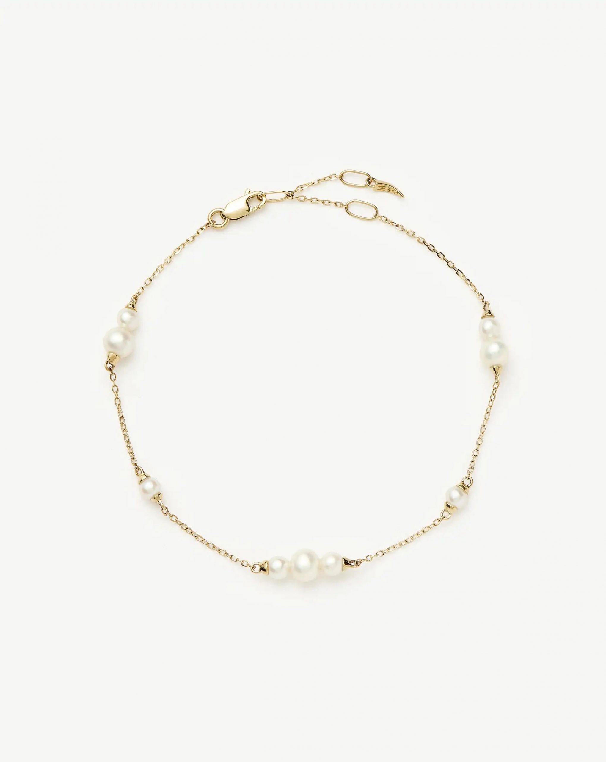 Missoma Solid Gold Pearl Chain Bracelet | 14ct Solid Gold/Pearl
