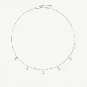 Missoma Pearl Baya Baroque Chain Choker | Sterling Silver/Pearl