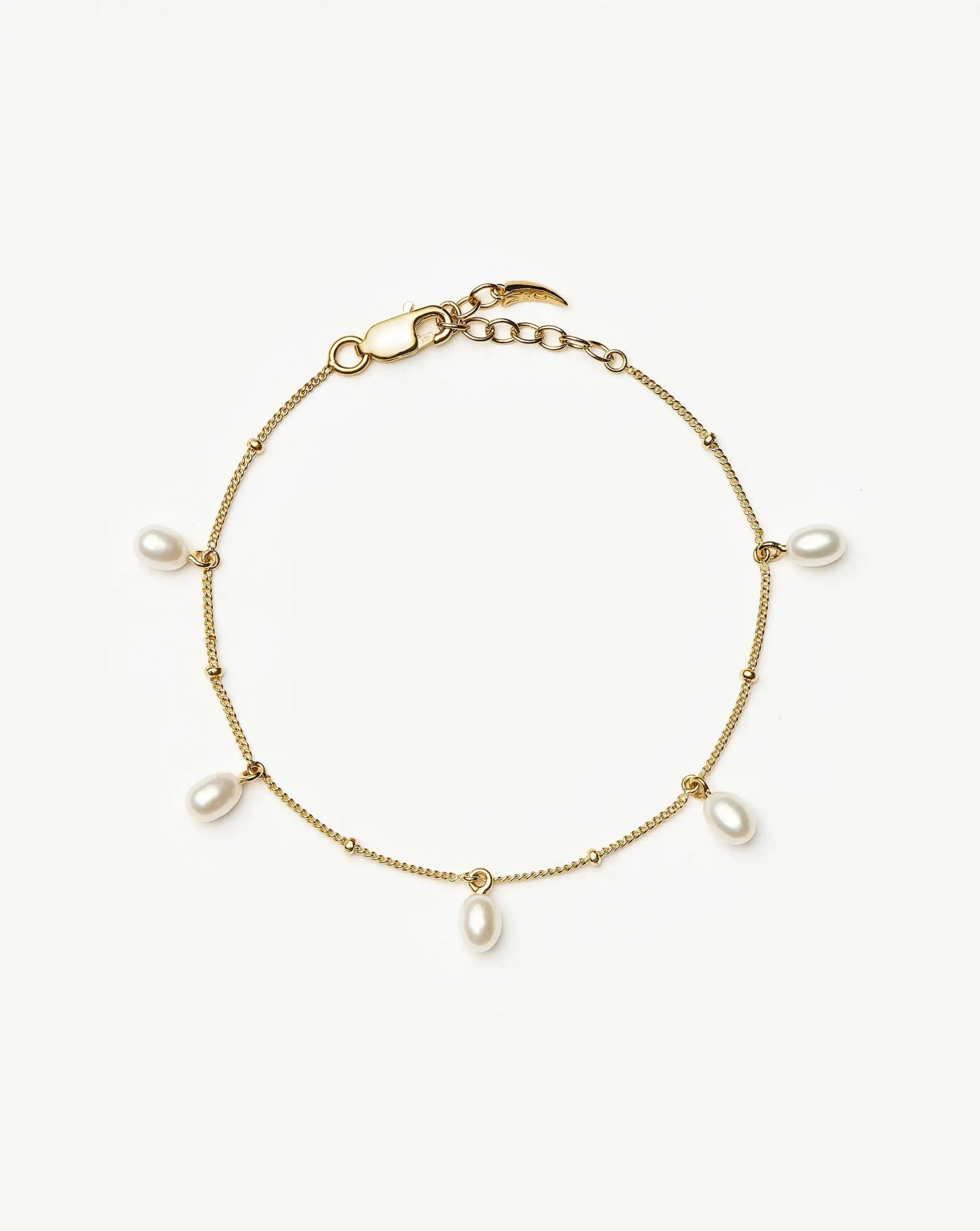 Missoma Pearl Baya Baroque Chain Bracelet | 18ct Gold Vermeil/Pearl