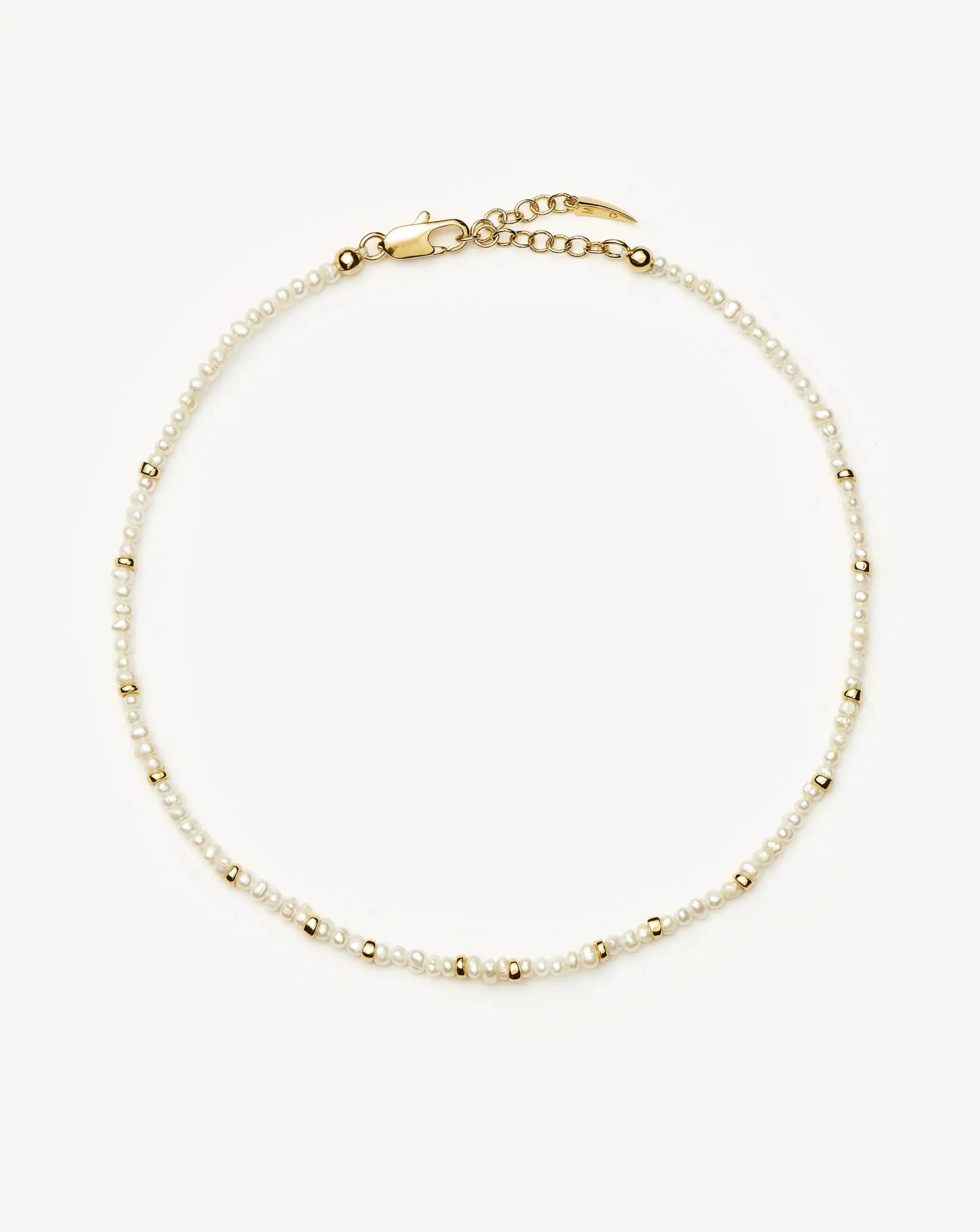 Missoma Micro Pearl Beaded Anklet | 18ct Gold Plated/Pearl