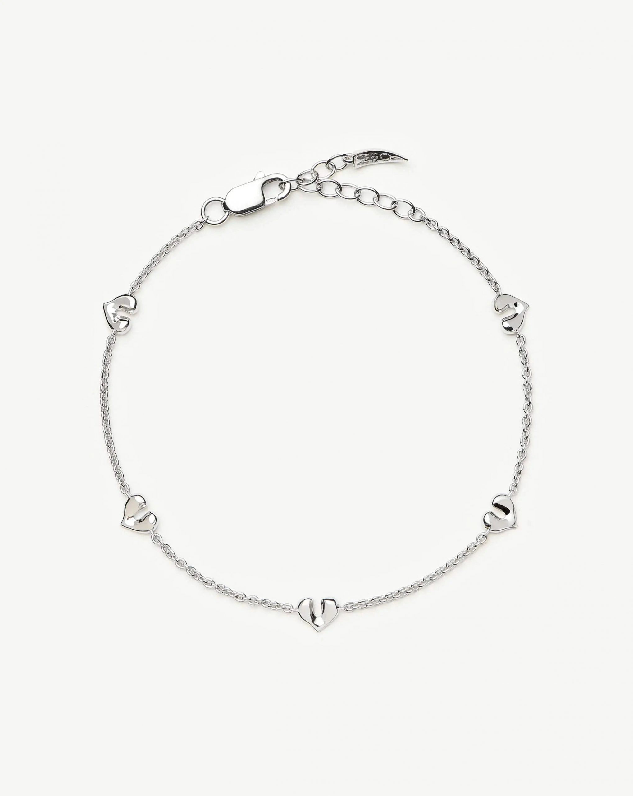 Missoma Molten Heart Mini Charm Bracelet | Sterling Silver