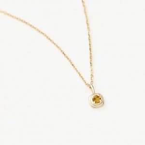 Missoma Solid Gold November Birthstone Pendant Necklace | 14ct Solid Gold/Citrine