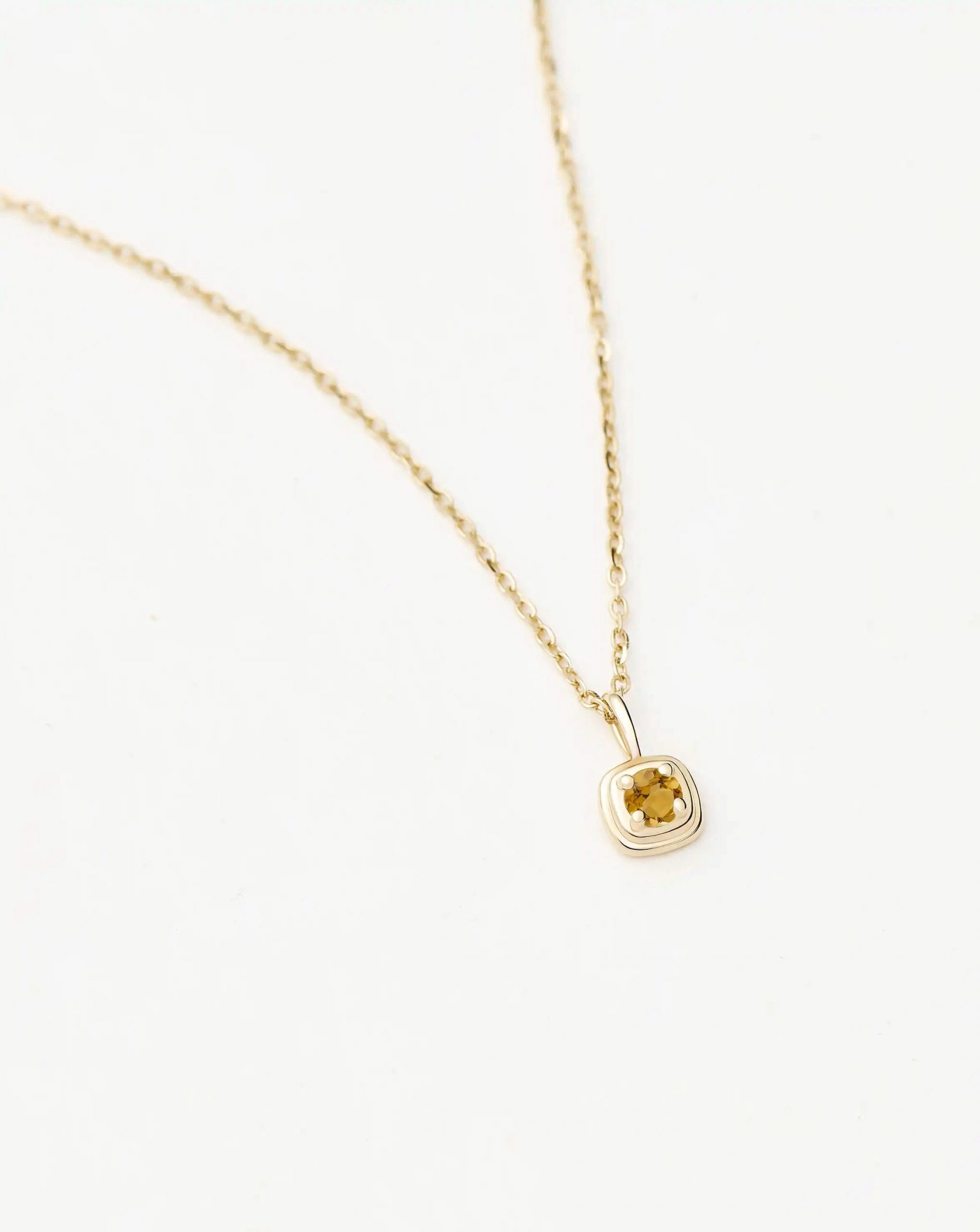 Missoma Solid Gold November Birthstone Pendant Necklace | 14ct Solid Gold/Citrine