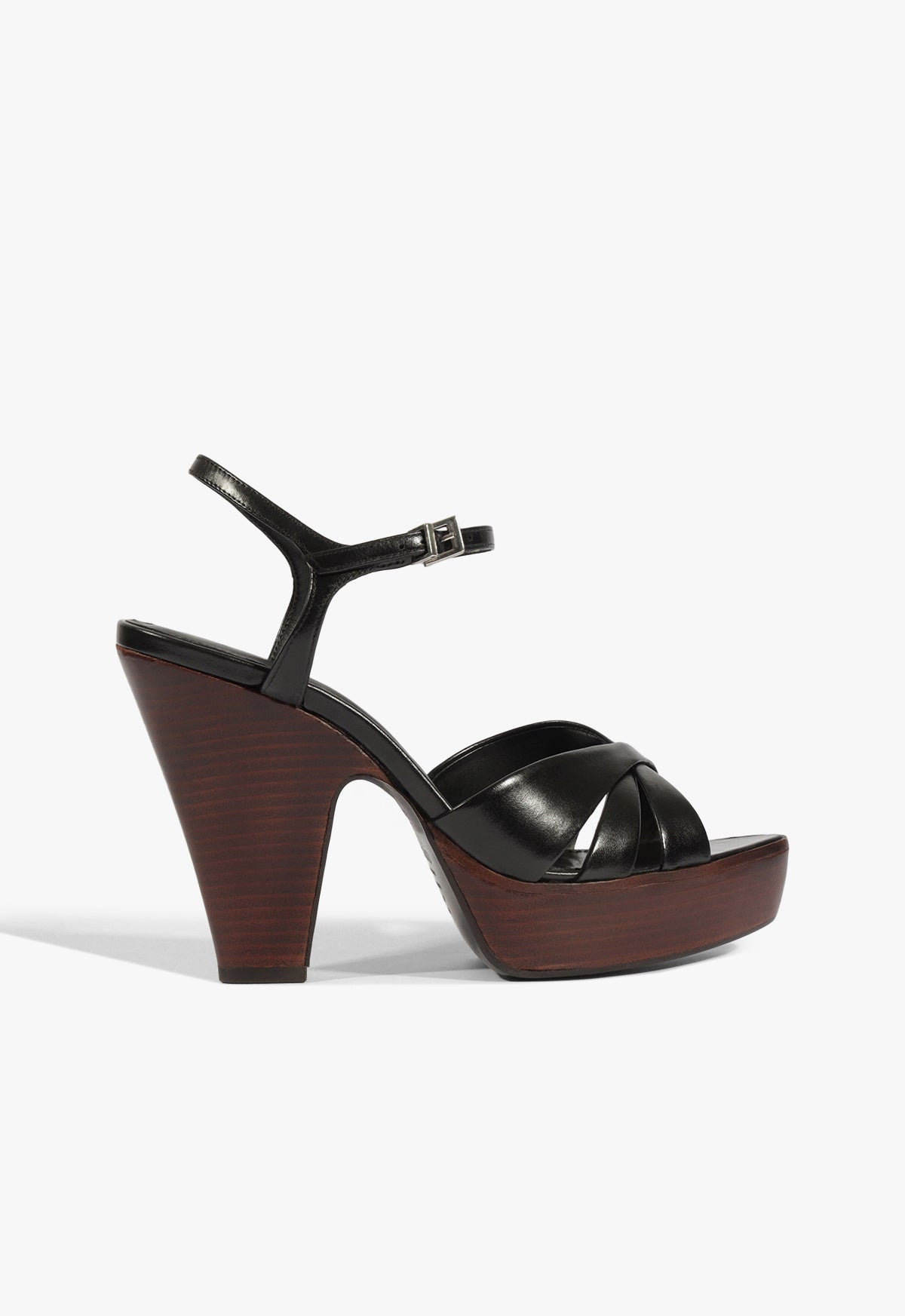 Schutz Shoes Keefa Wood Platform Leather Sandal
