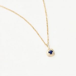 Missoma Solid Gold September Birthstone Pendant Necklace | 14ct Solid Gold/Blue Sapphire