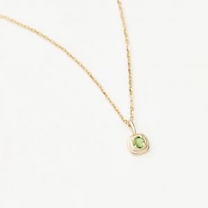 Missoma Solid Gold August Birthstone Pendant Necklace | 14ct Solid Gold/Peridot