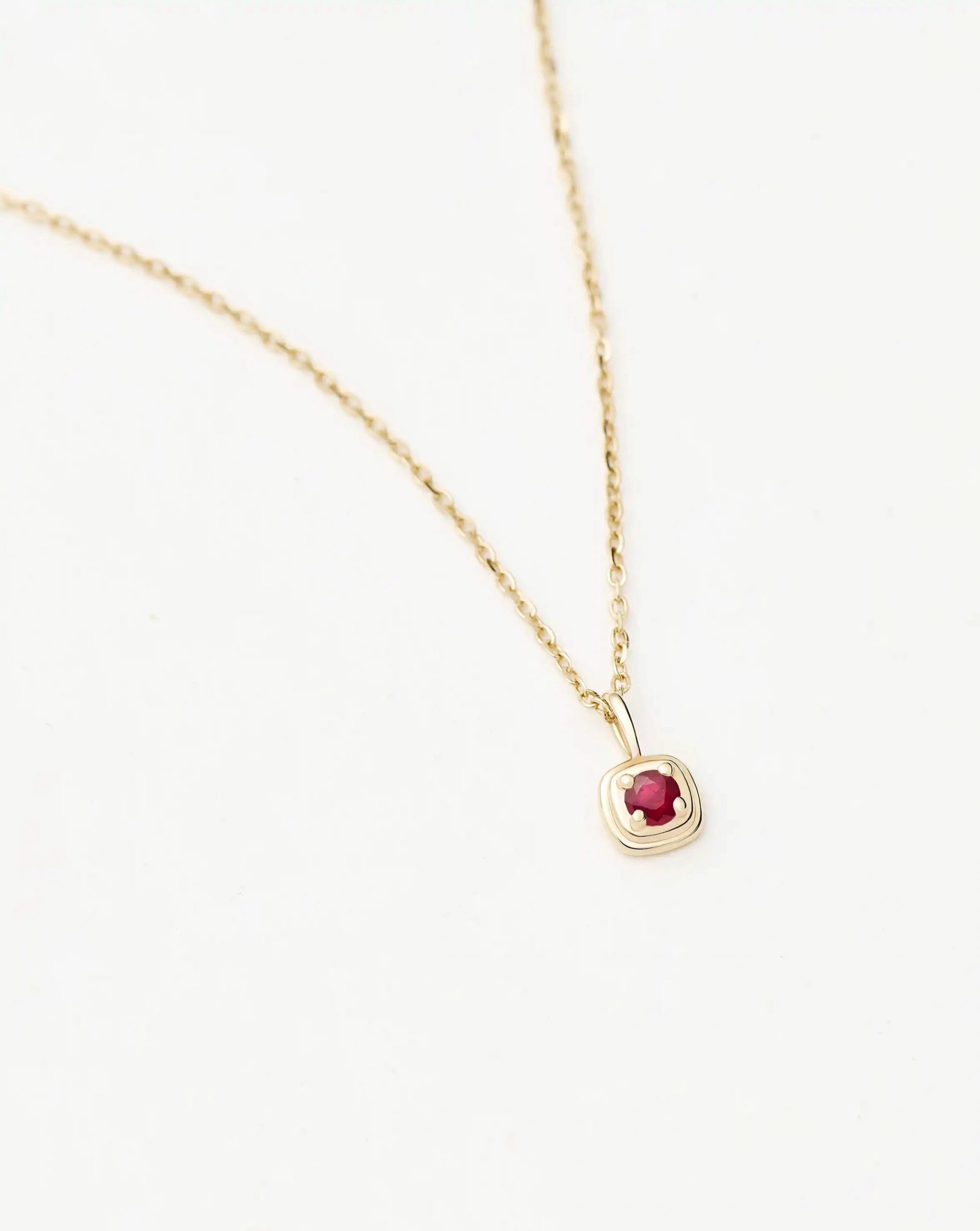 Missoma Solid Gold July Birthstone Pendant Necklace | 14ct Solid Gold/Ruby