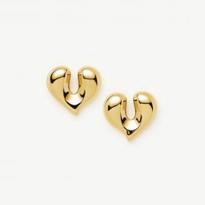 Missoma Molten Heart Stud Earrings | 18ct Gold Plated
