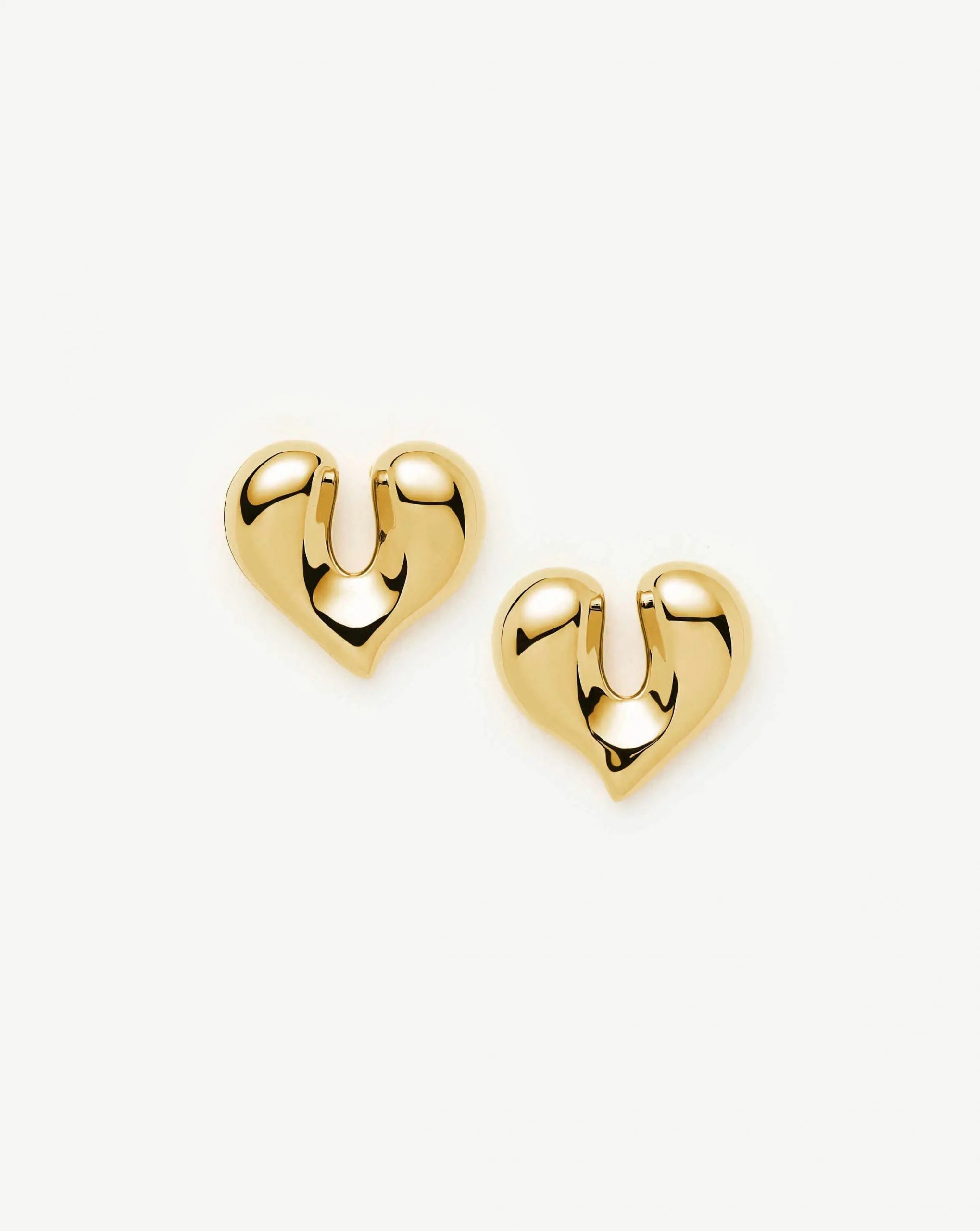 Missoma Molten Heart Stud Earrings | 18ct Gold Plated