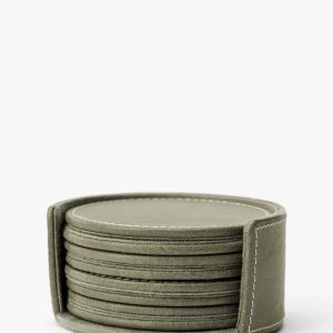 McGee & Co Sage Leather Coasters (Set of 8)