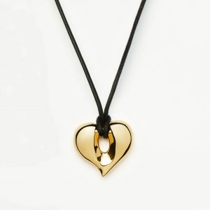 Missoma Molten Heart Pendant Cord Necklace | 18ct Gold Plated