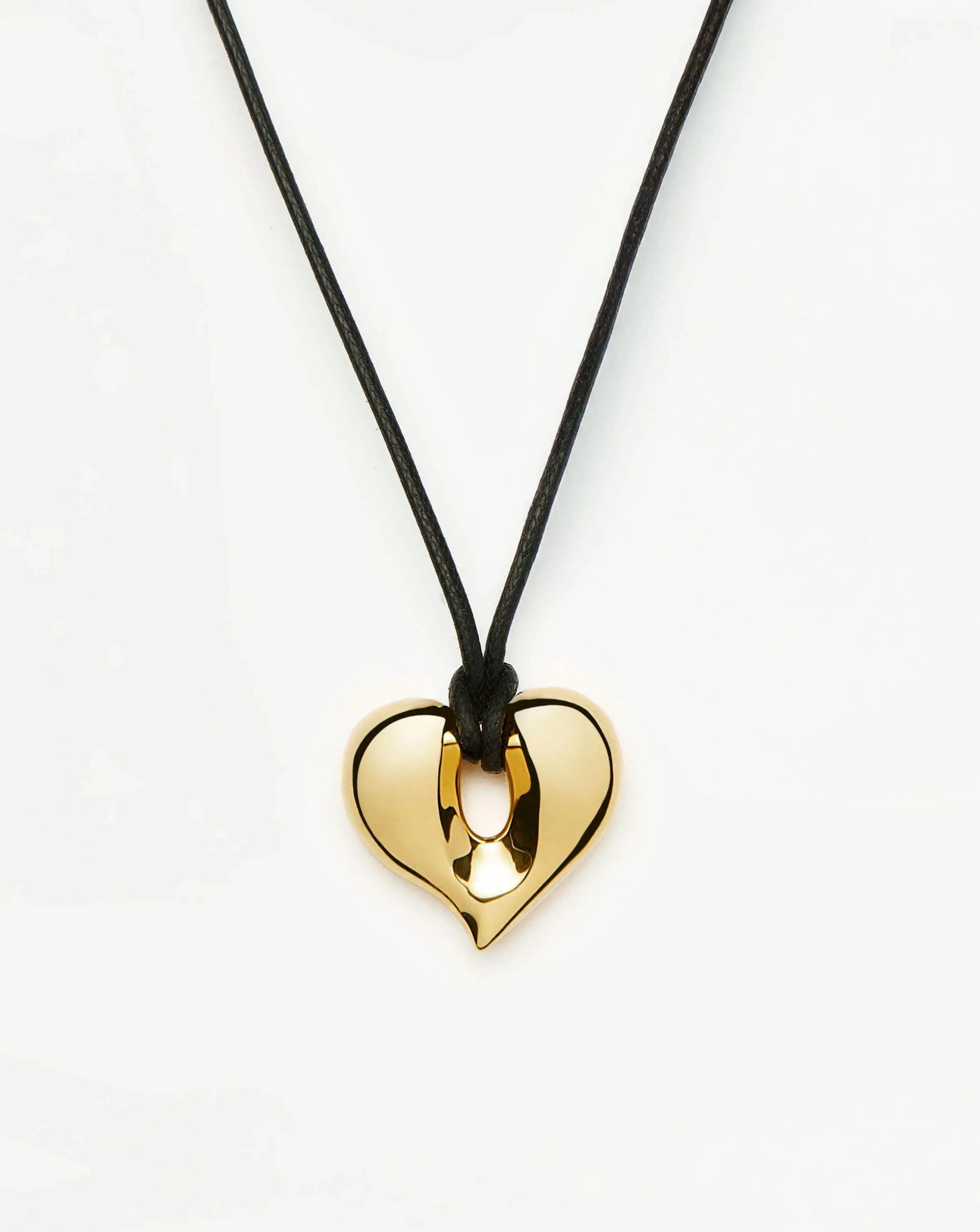 Missoma Molten Heart Pendant Cord Necklace | 18ct Gold Plated