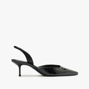 Schutz Shoes Paola Mid Stiletto Black Pump