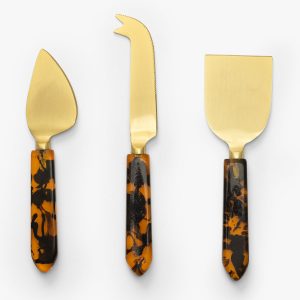 McGee & Co Tortoise Cheese Knives in Gift Box (Set of 3)
