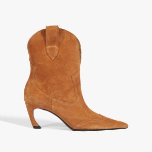 Schutz Shoes Maryann Curve West Suede Bootie
