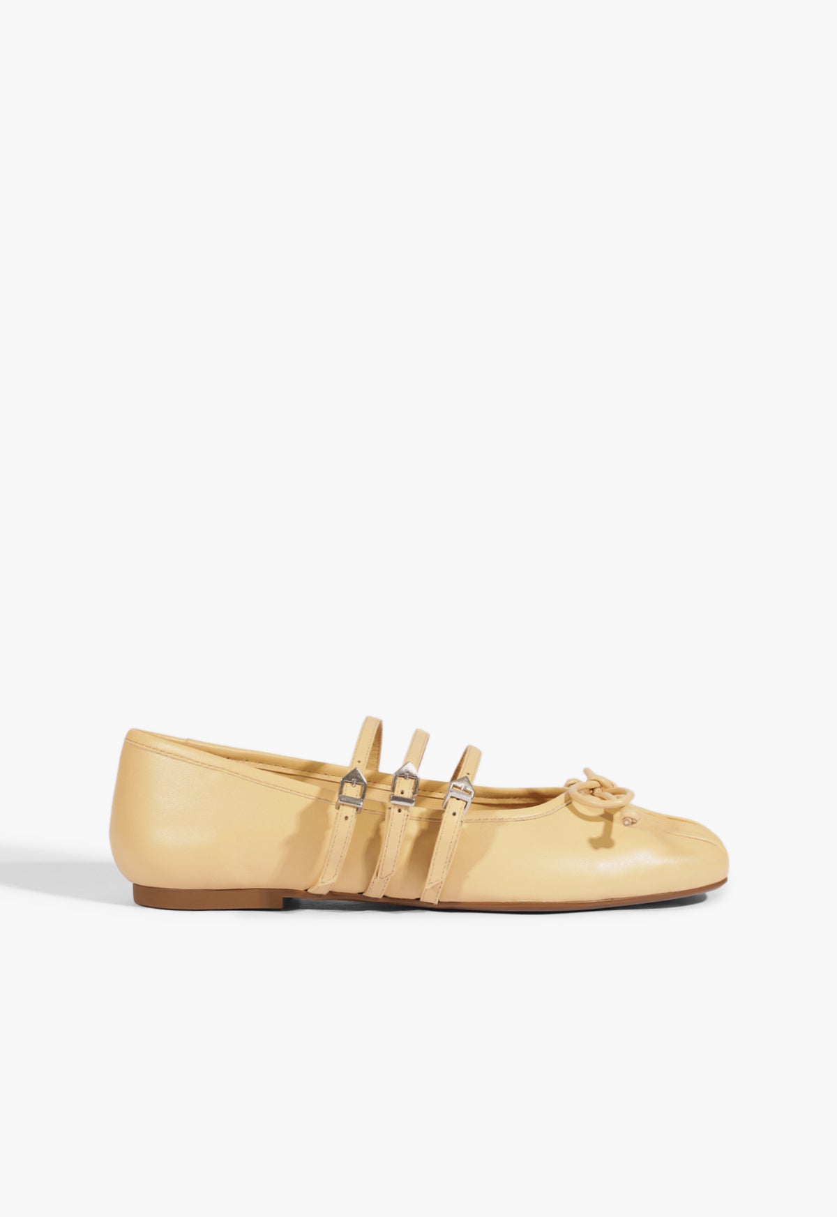 Schutz Shoes Arissa Beige Leather Ballet Flat