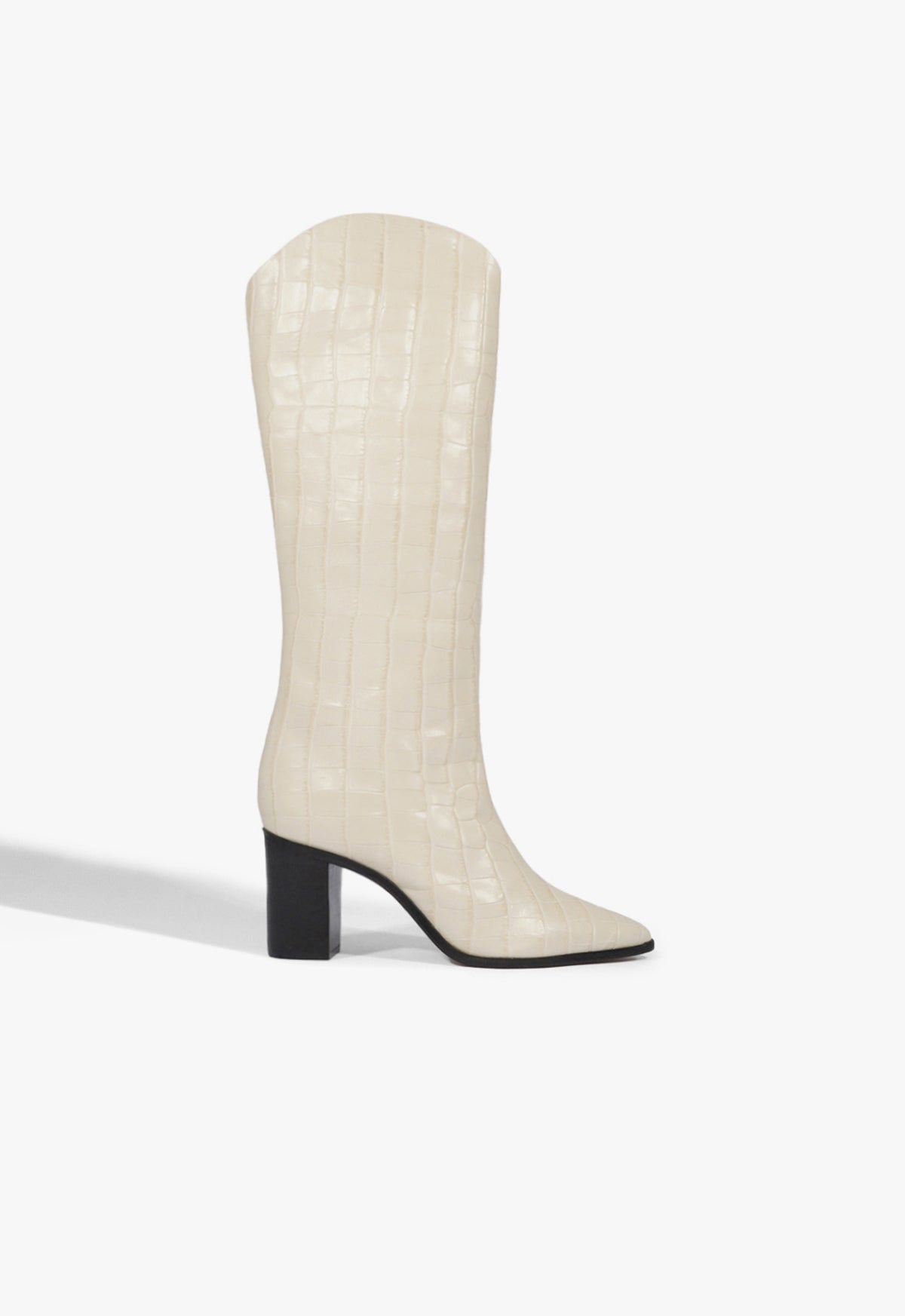 Schutz Shoes Maryana Block Crocodile-Embossed Leather Boot
