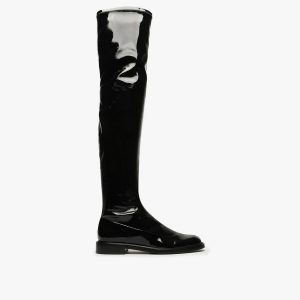 Schutz Shoes Kaolin Over the Knee Patent Leather Boot
