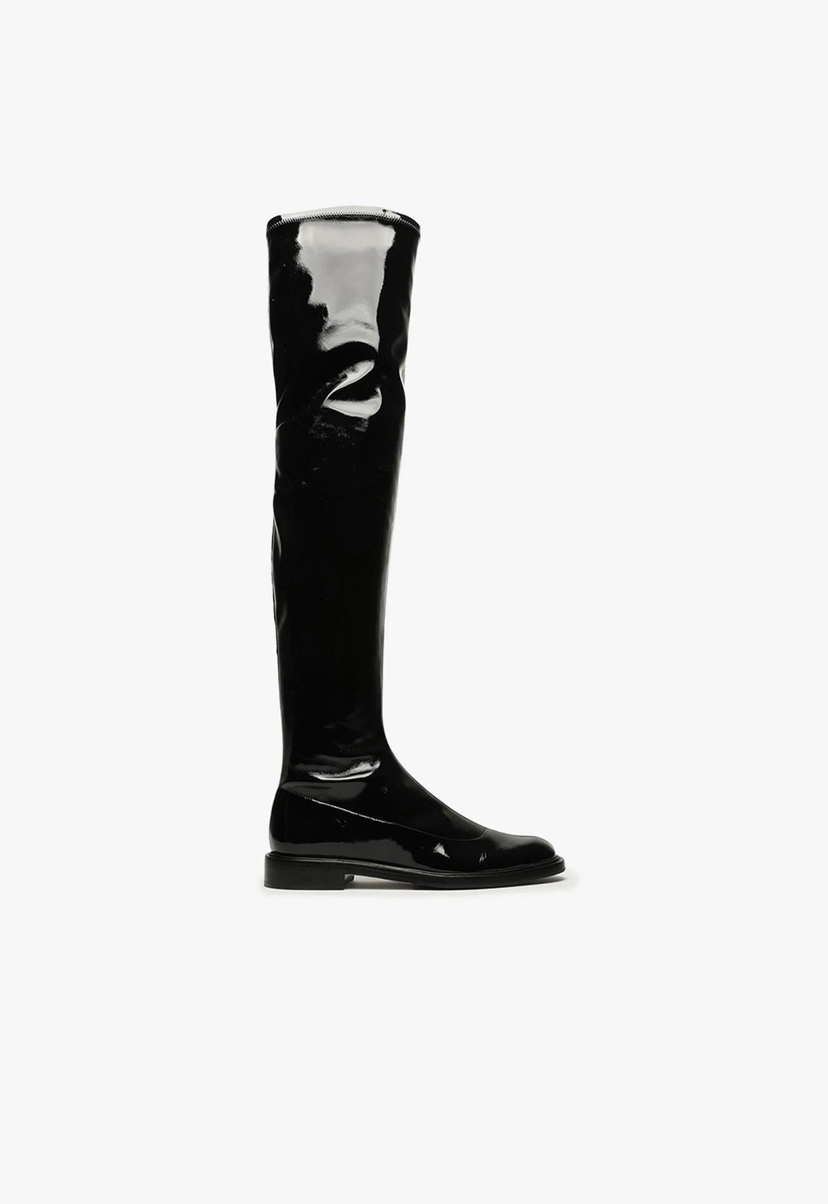 Schutz Shoes Kaolin Over the Knee Patent Leather Boot