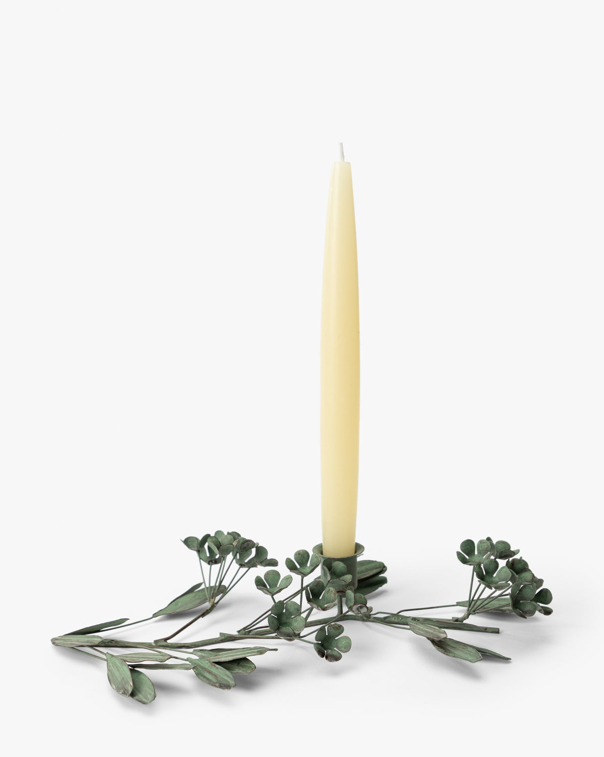 McGee & Co Green Floral Taper Holder