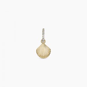 Gorjana 14K Diamond Scallop Charm