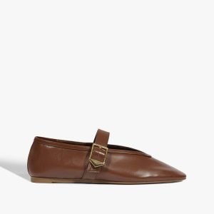 Schutz Shoes Vick Buckle Leather Ballet Flat