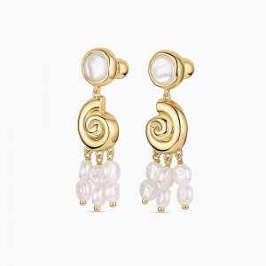 Gorjana Reese Pearl Nautilus Earrings