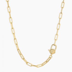 Gorjana Scallop Padlock Necklace