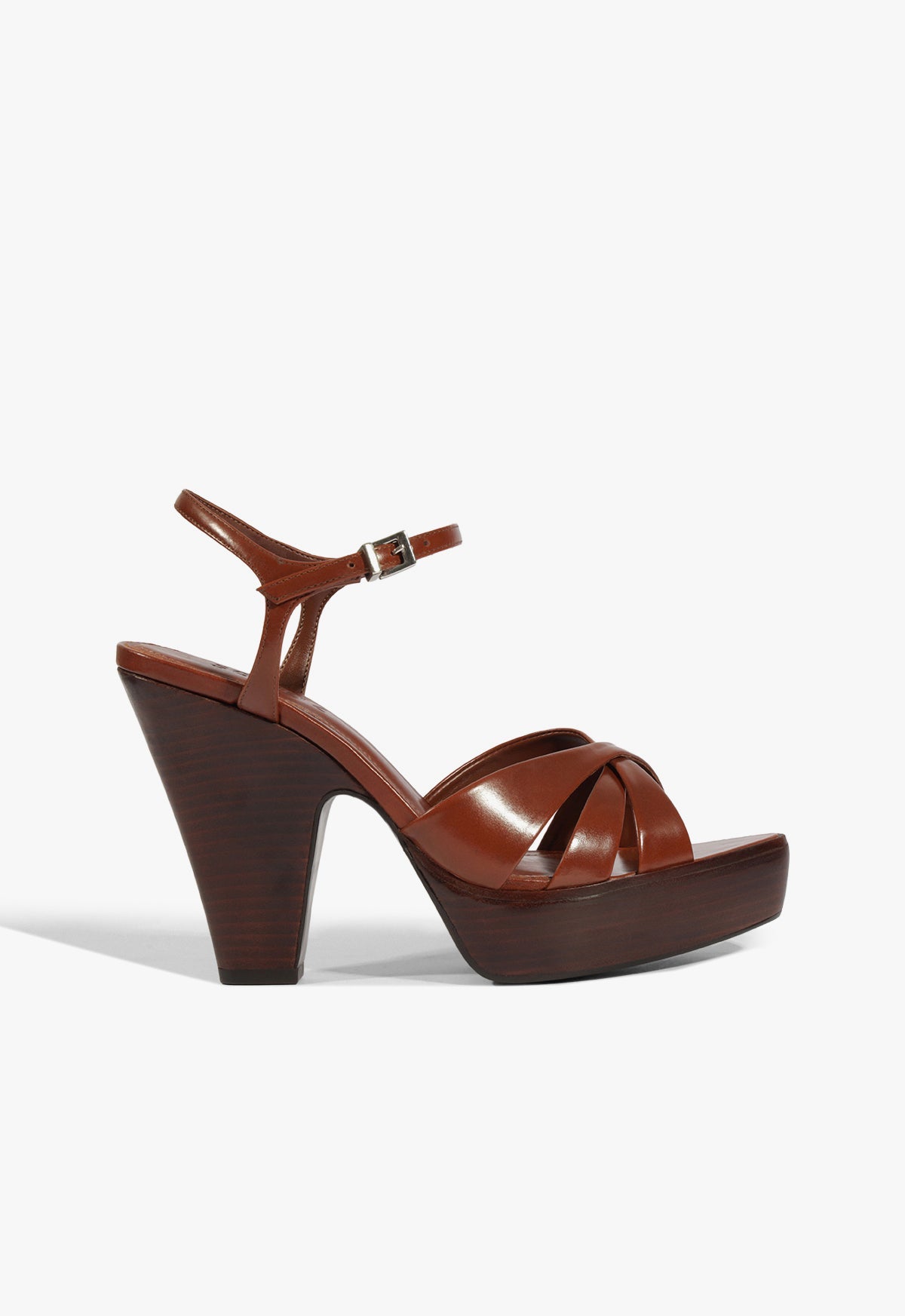 Schutz Shoes Keefa Wood Leather Platform Sandal